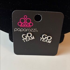 Paparazzi Silver Team Spirit Earrings